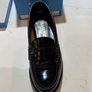 Women’s Black Leather Penny Loafers